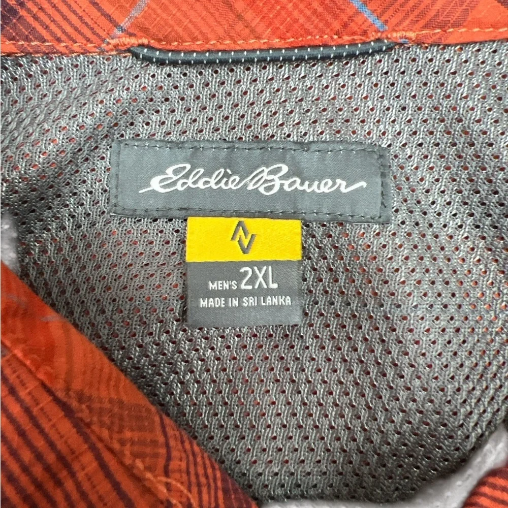Eddie Bauer Men's Rust Plaid Button Down Shirt - Picture 6 of 7
